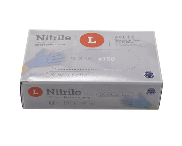 GUANTES NITRILO AZULES DESECHABLES L