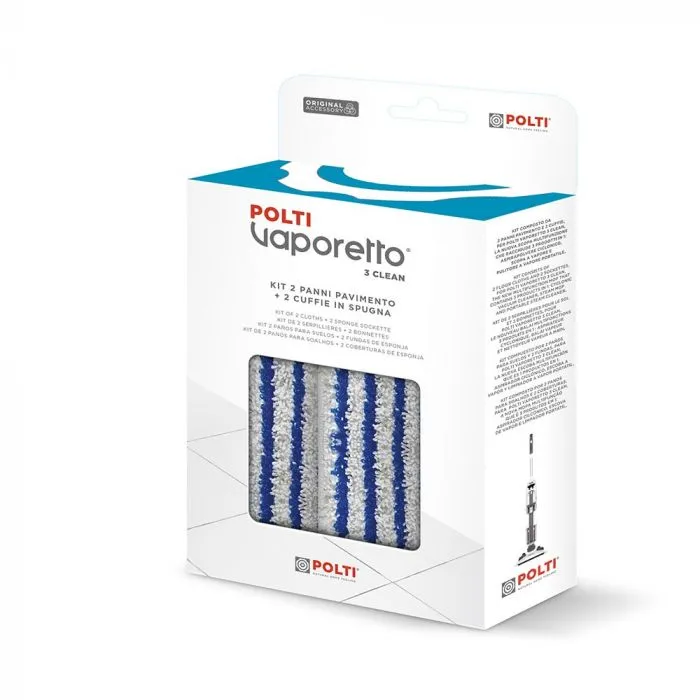 Kit 2 paños + 2 fundas Polti PAEU0357 - Vaporeta Vaporetto 3 Clean