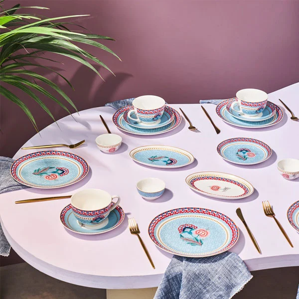 Karaca Forever Bone Spello 26 Parça Ontbijtset Mavi