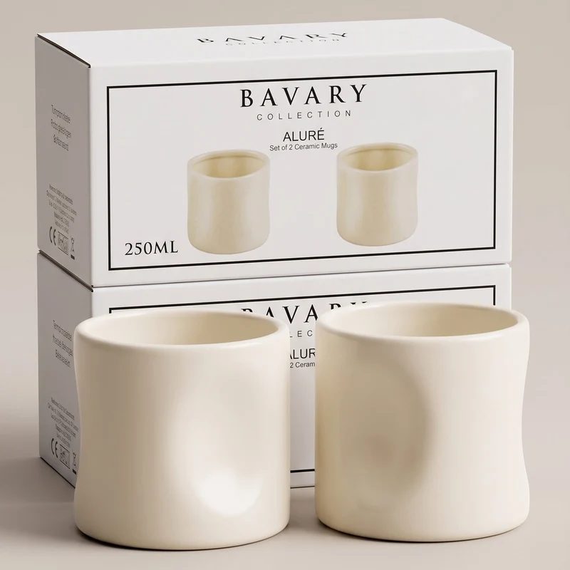 Bavary Aluré Seramik Kupa / Fincan Seti – 2 Parça (2 x 250 ml)