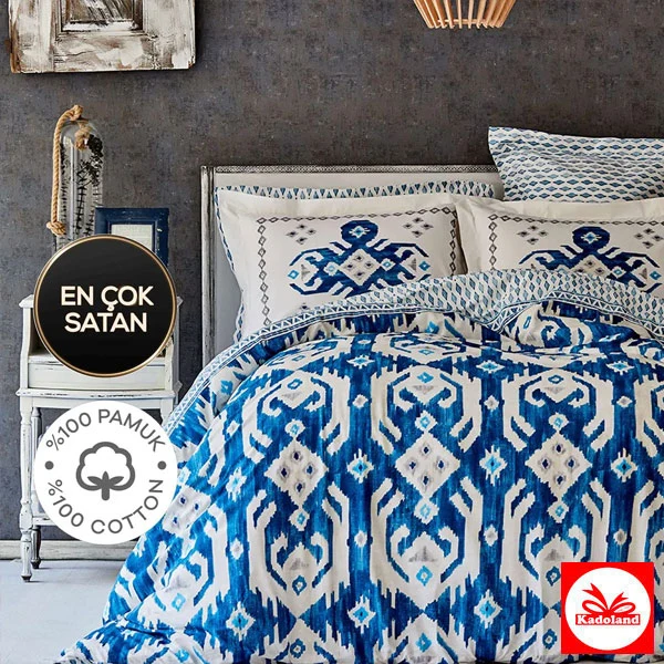 Karaca Home Neos Mavi %100 Pamuk Çift Kişilik Nevresim Takımı