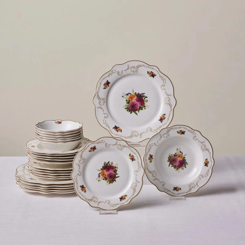 Karaca Antique Porselen 24 Parça 6 Kişilik Yemek Takımı