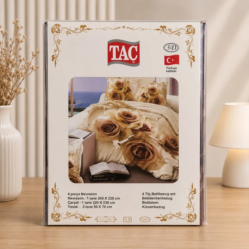TAÇ 4 Parça Nevresim Takımı | Çift Kişilik | KREM