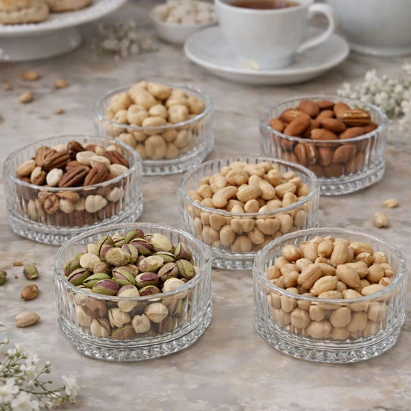 Bavary Cam Wave Snackschaaltjes Kabartmalı - 6 Parça