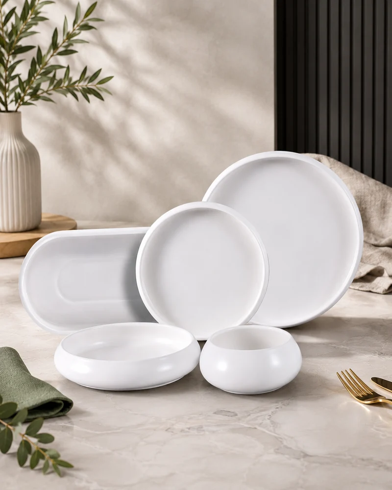 Bricard Bondy Beyaz 25 Parça Yemek Takımı | 6 Kişilik Porselen Dinner Set