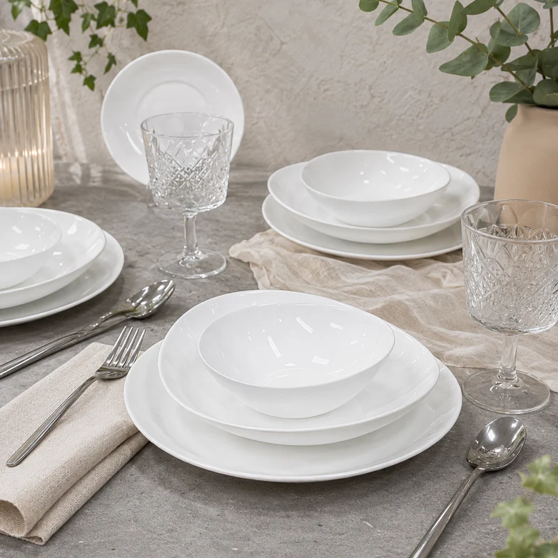Karaca White Pure 48 Parça Yemek Takımı | 12 Kişilik