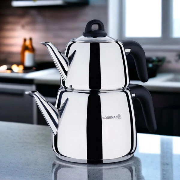 Korkmaz A045 Bella Nora Çaydanlık Set | Çaydanlık Takımı 1.0L/2.0L