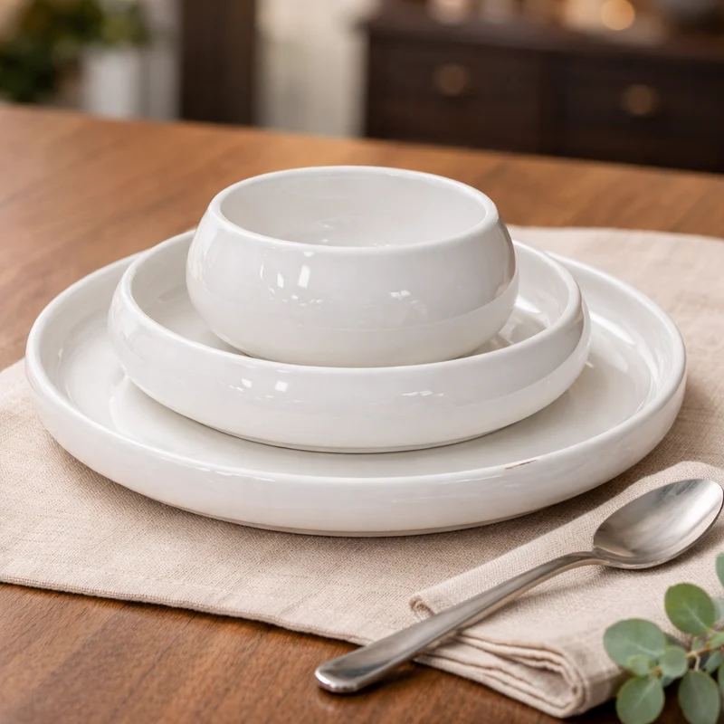 White Moon Yemek Takımı 27 Parça. | Tafelservice Bone için 6 Kişilik