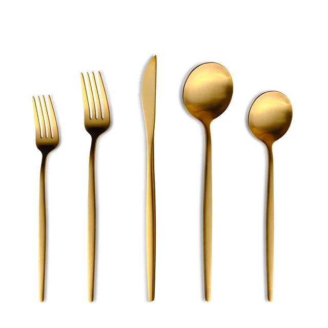 Karaca Orion Matte Gold 12-Persoons 60 Parça Çatal Kaşık Bıçak Seti