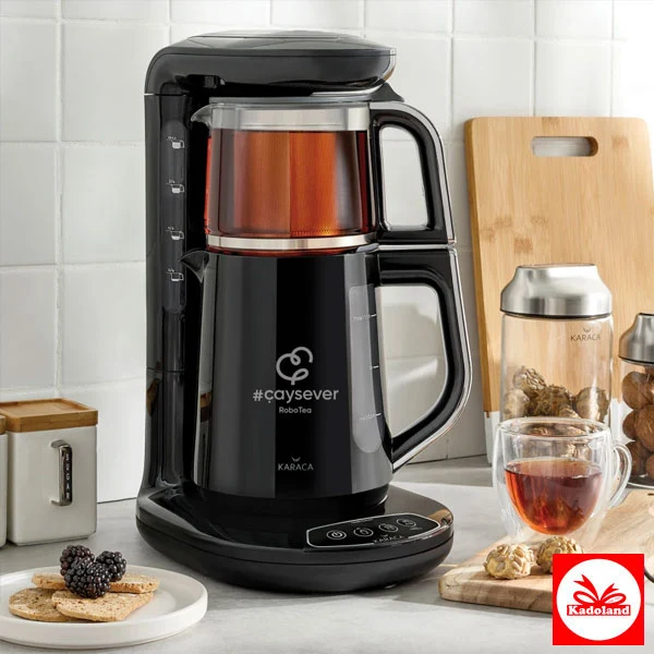 Karaca Çaysever Robotea Pro 4 in 1 Çay Makinesi | 2500W | Black Chrome