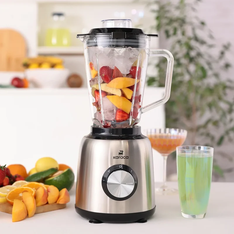 Karaca Inox 1,5 L Cam Sürahili Inox Smoothie Blender