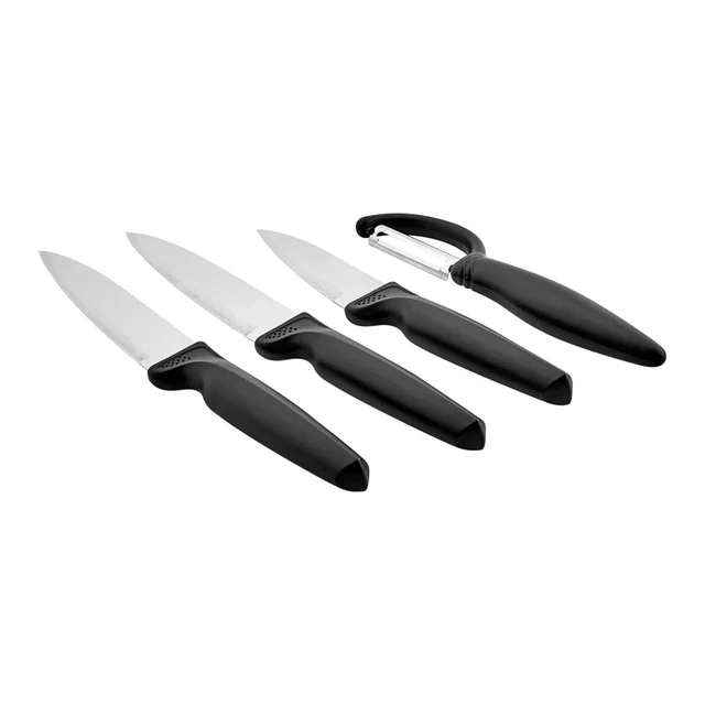 DR Inox Peel Set BLACK/4 Parça Bıçak Seti Siyah