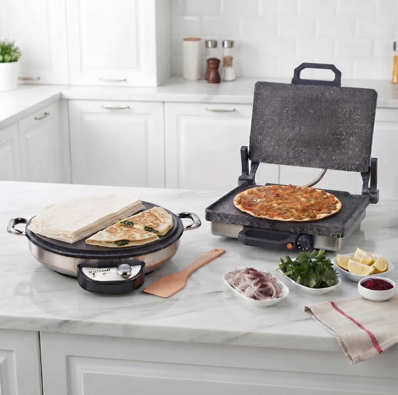 Kadoland Lahmacun Ve Bazlama Multigrill + Kadoland Fladenbacker | Elektrikli Yufka ve Katmer Sac