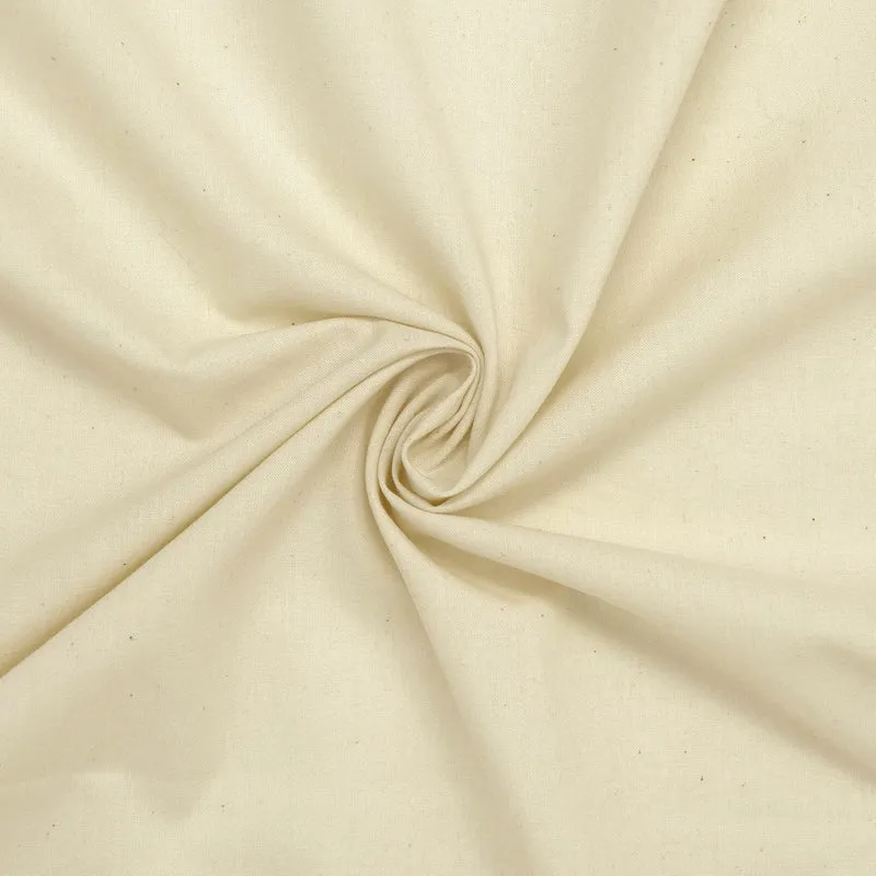 Roc-lon 44/45" Wide 100% Cotton Unbleached Perm Press, Cut by Yard, Off-White