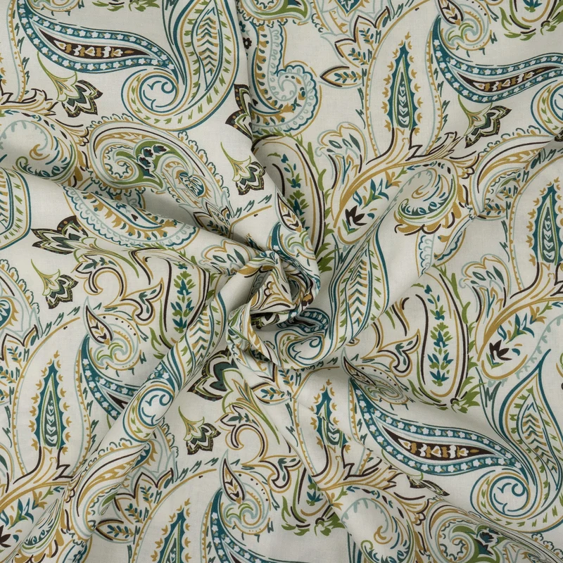 Roc-lon 100% Cotton, 108" Wide, Quilt Backing, Paisley Green, Cut by Yard