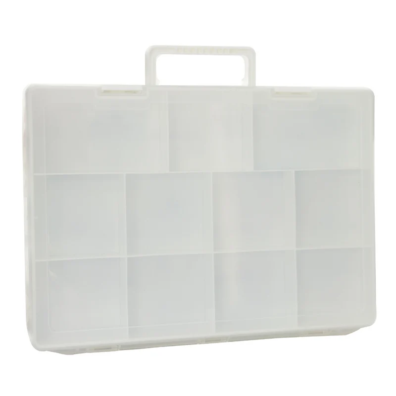 Everything Mary Plastic Craft & Hobby Storage Box with 30 Compartments – Clear & Gray Organizer for Sewing Supplies & DIY Tools