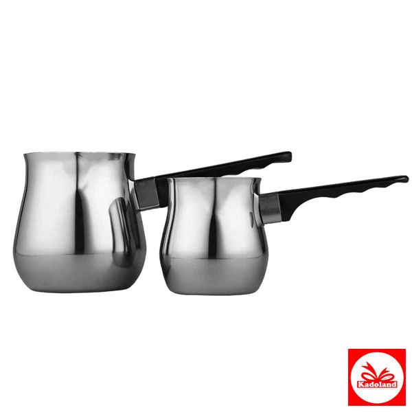 Bavary İkili Cezve | Paslanmaz Çelik 2 li Set / 350 ml + 700 ml