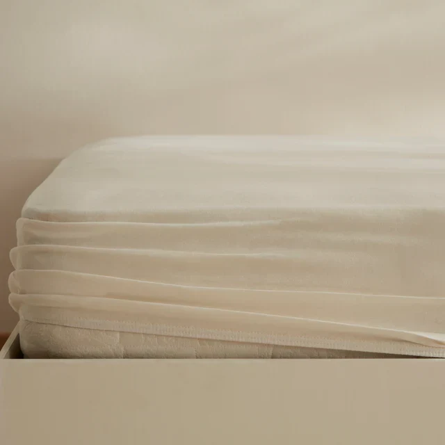 Karaca Home Jersey Hoeslaken, 140x200+30 cm, Creme