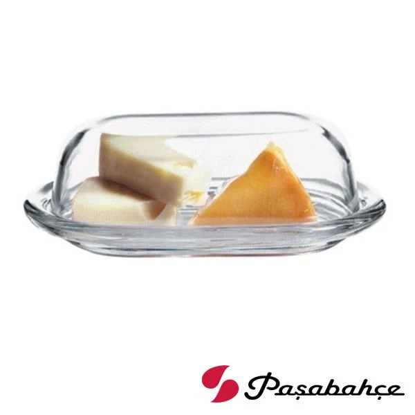 Paşabahçe Cam Botervloot met Kapaklı | Cam Tereyağlık | 2 Parça. | 98402