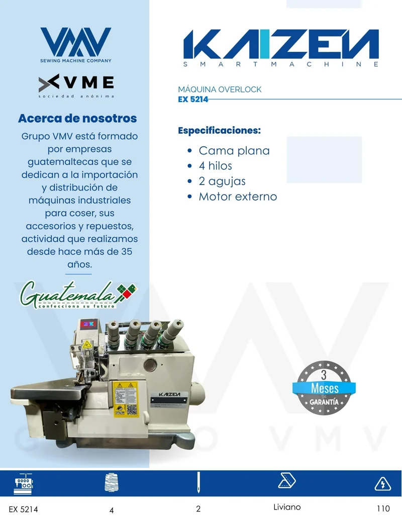 MÁQUINA OVERLOCK KAIZEN EX 5214