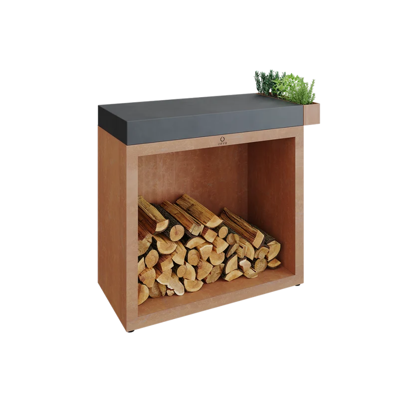 Butcher Block Storage 90 Corten Dark Grey Ceramic