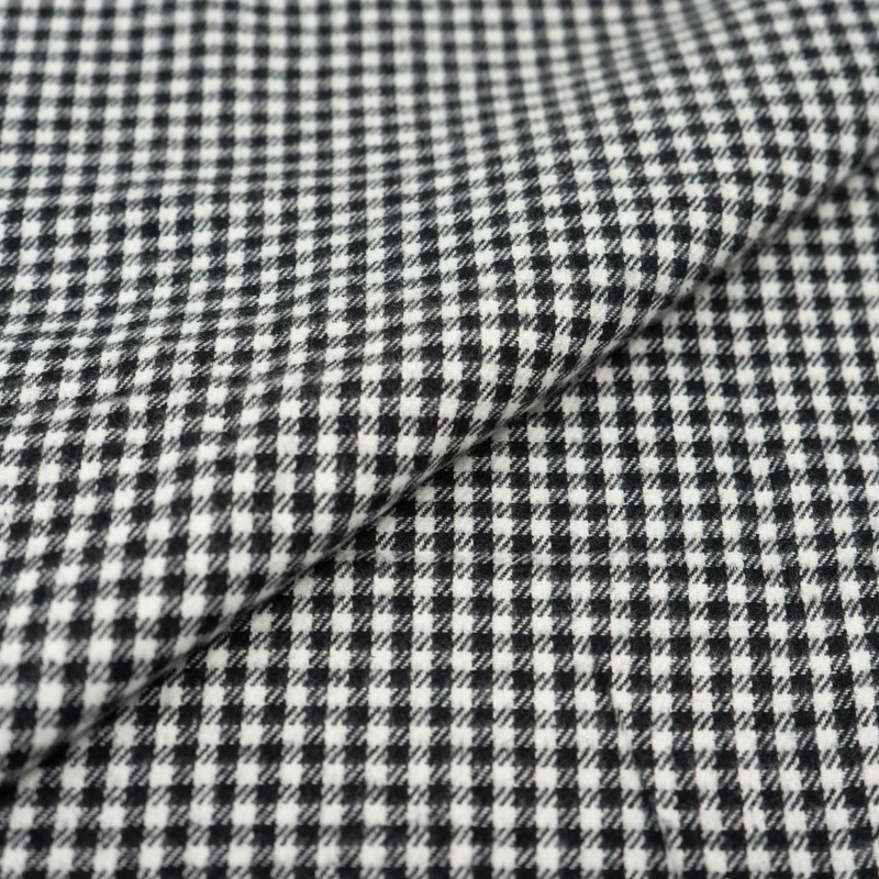 RTC Fabrics 44"/45" Wide 100% Cotton Yarn Dyed Flannel Cut by Yard, Plaid Cream Black