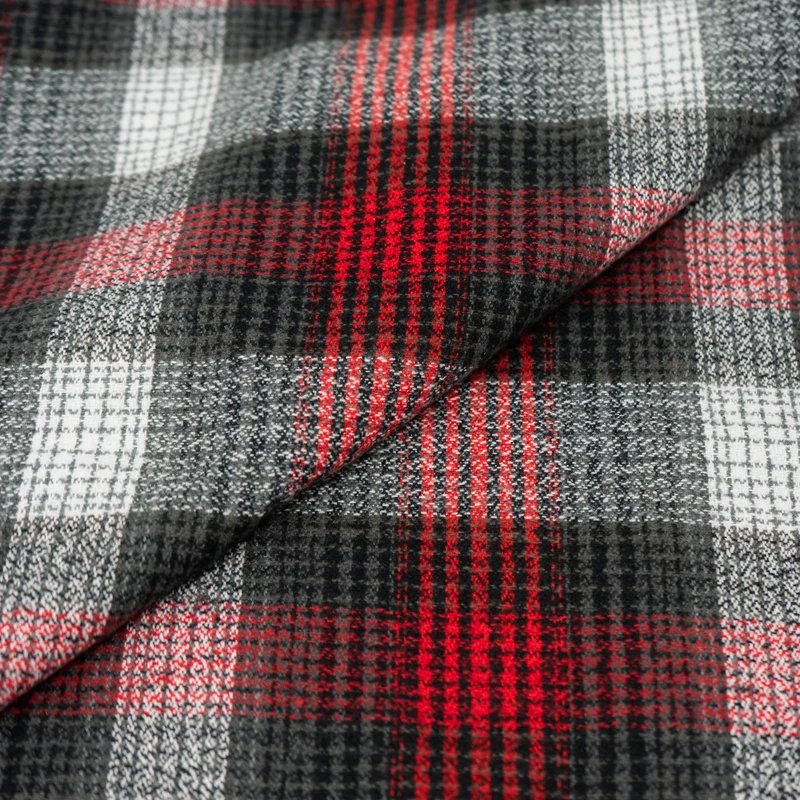 RTC Fabrics 44"/45" Wide 100% Cotton Yarn Dyed Flannel Cut by Yard,Buffalo Check Red Gray