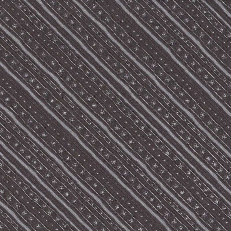 Diagonal Stripe on Black 100% Cotton Price per Yard