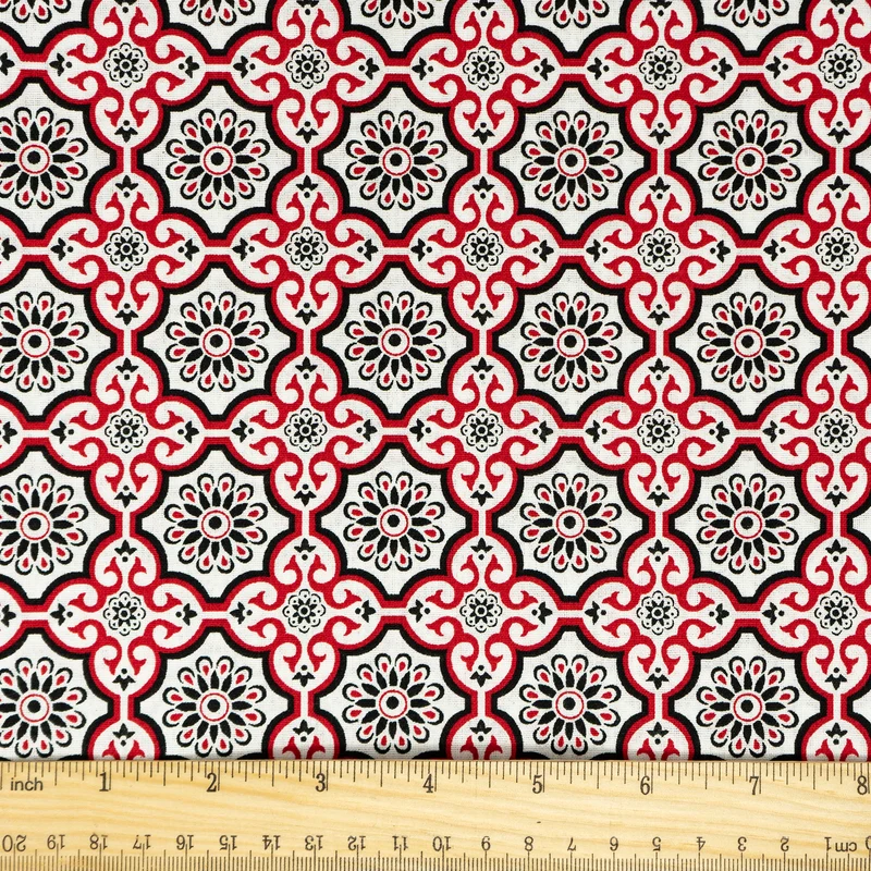 Stitch & Sparkle 100% Cotton, 44" Wide, Cut by the Yard, Blossom Lattice