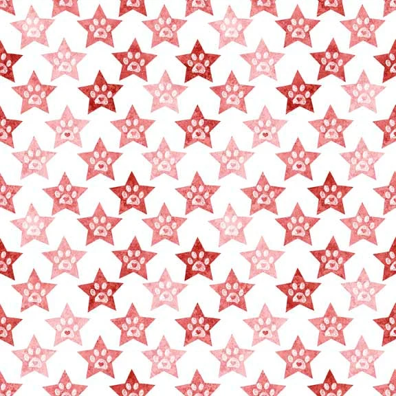 Top Dog Paws Brick Red on White Novelty