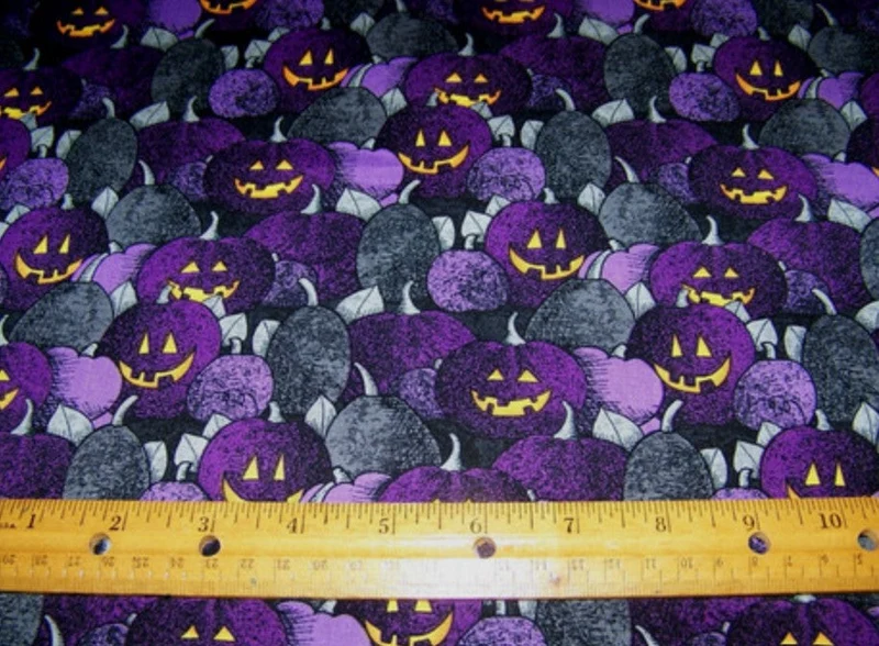 Halloween Purple Pumpkin Patch on Black