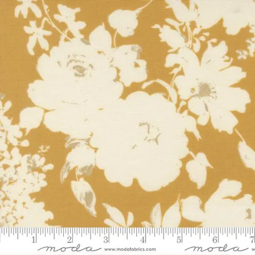 Gold Arabesque Whisper Honey Cotton 44"/45" Fabric Per Yard