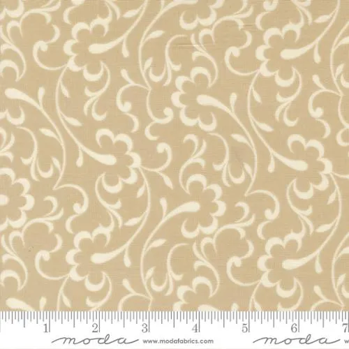 Tan Arabesque Wilshire Moonbeam Cotton 44"/45" Fabric Per Yard