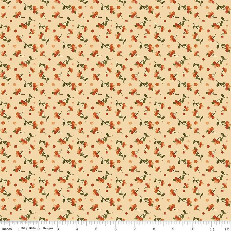The Awe of Autumn Bittersweet Latte 43"/44" Fabric Per Yard