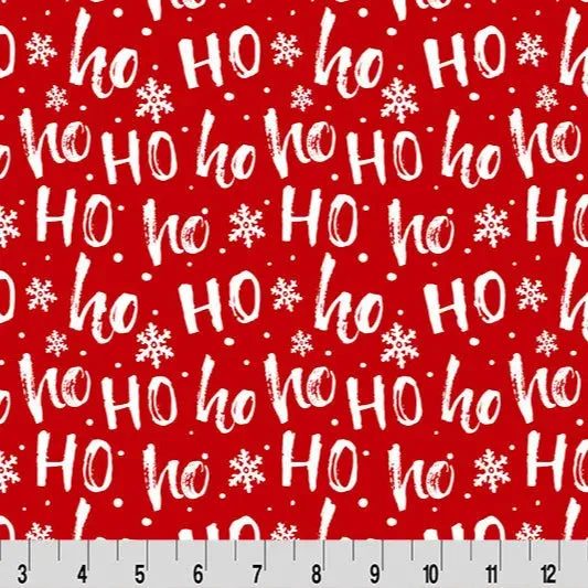 Ho Ho Ho Cloud Cuddle Scarlet Fabric per yard