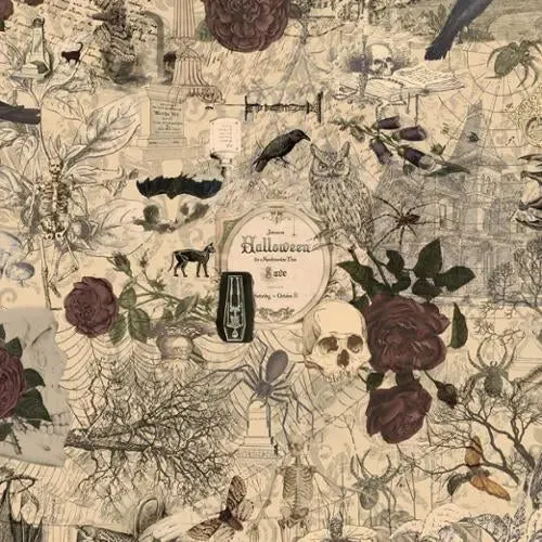 Multi Vintage 3 Sisters Haunted Mansion 44"/45" Fabric Per Yard