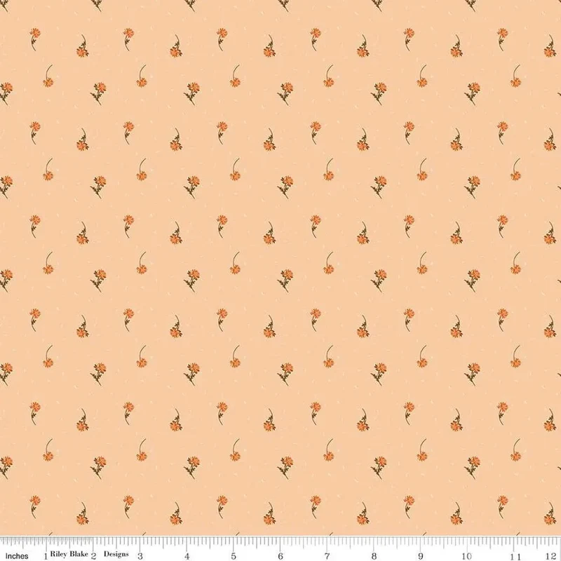 The Awe of Autumn Flower Toss Blush 43"/44" Fabric Per Yard