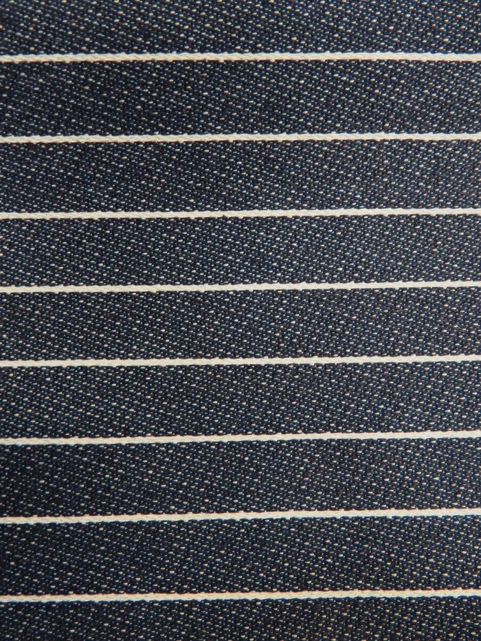 Navy Stripe 6.7oz Poly-Cotton Denim