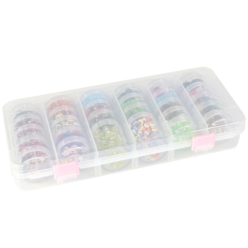 Everything Mary Clear Storage Case with 28 Removable Jars – Portable Organizer for Craft Supplies