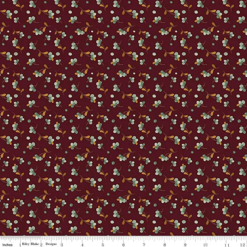 The Awe of Autumn Bittersweet Mahogany 43"/44" Fabric Per Yard