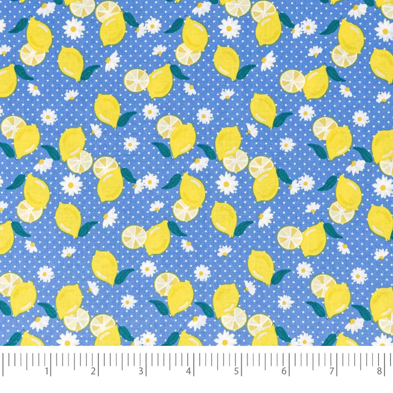 SINGER® Fabric, 100% Cotton, 44 Inch Wide, Lemons And Dots, Cut by the Yard