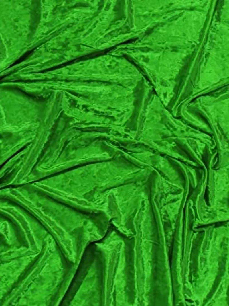 Crushed Stretch Velvet Costume Fabric / Emerald / Sold By The Yard