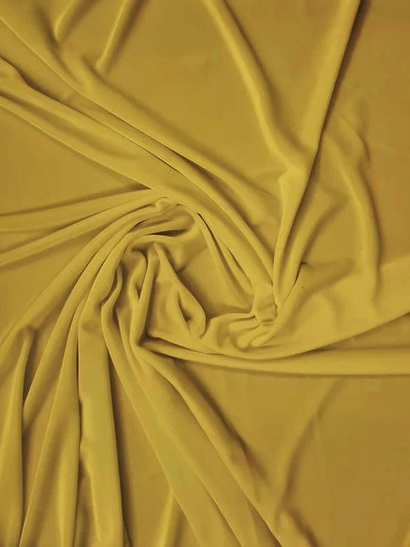 Stretch Velvet Velour Spandex 360 Grams Costume Fabric / Light Gold / Sold By The Yard