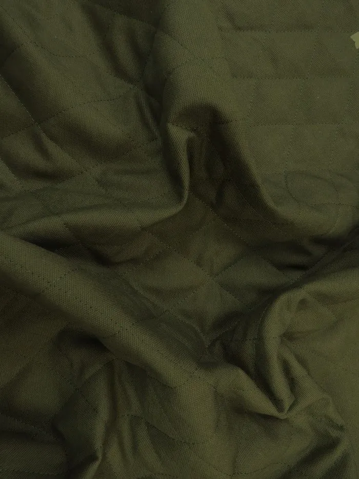 12 oz Cotton Canvas DOUBLE SIDED BATTING w peach skin fabric - ARMY GREEN/Black