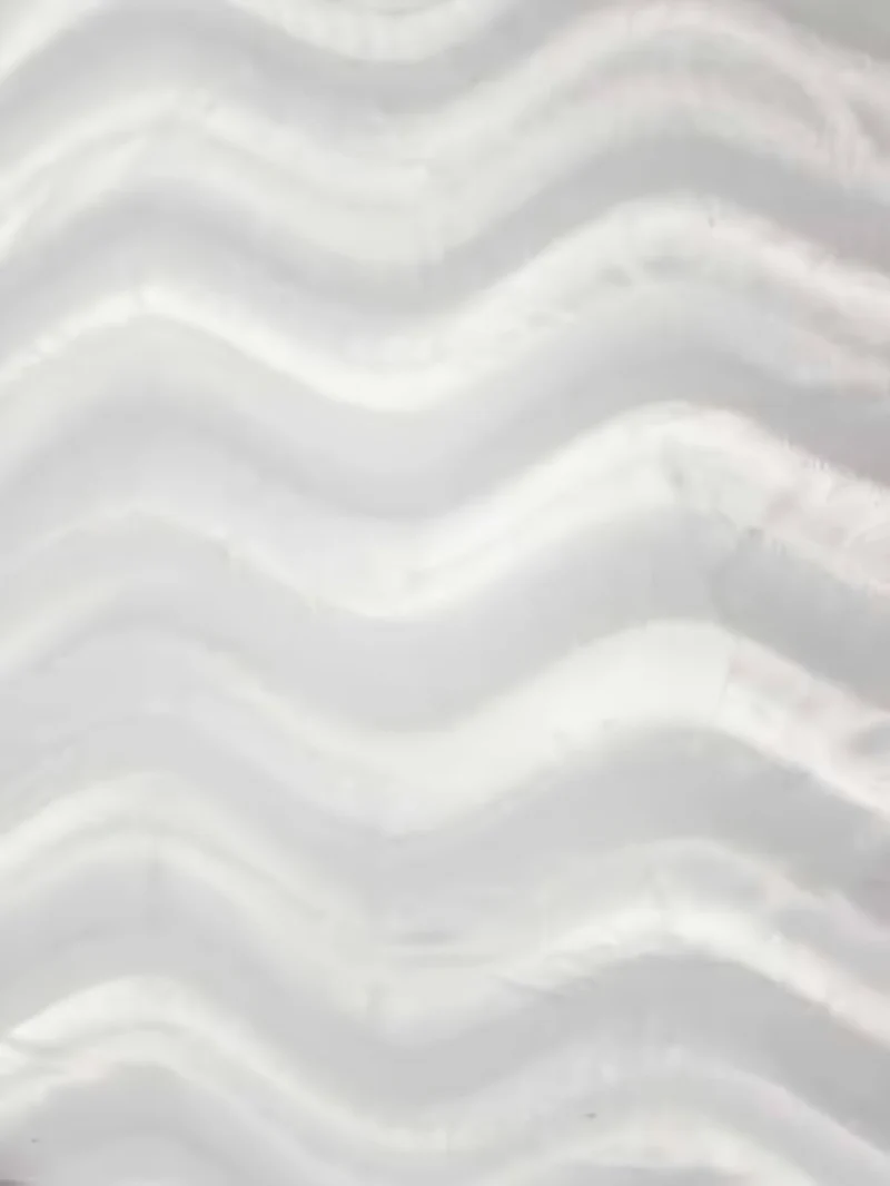 White Velboa Solid Wavy Short Pile Fabric / Sold By The Yard