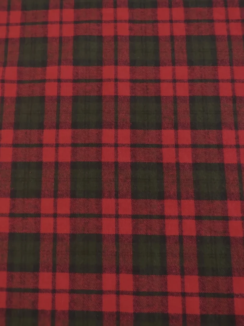 Tartan Plaid Uniform Apparel Flannel Fabric / Red/Green/Blue