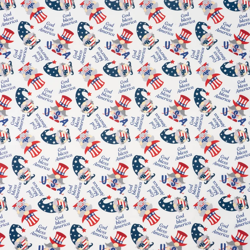SINGER® Fabric, 100% Cotton, USA Gnomes, Cut by the Yard