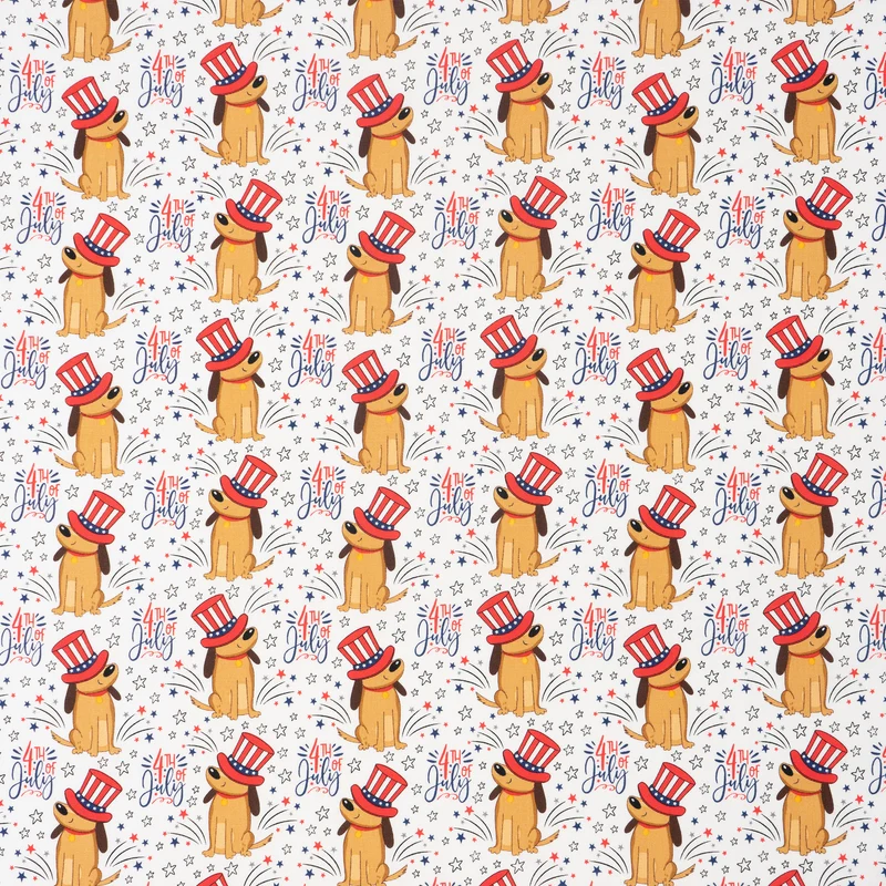 SINGER® Fabric, 100% Cotton, Festive Dogs In Hats, Cut by the Yard