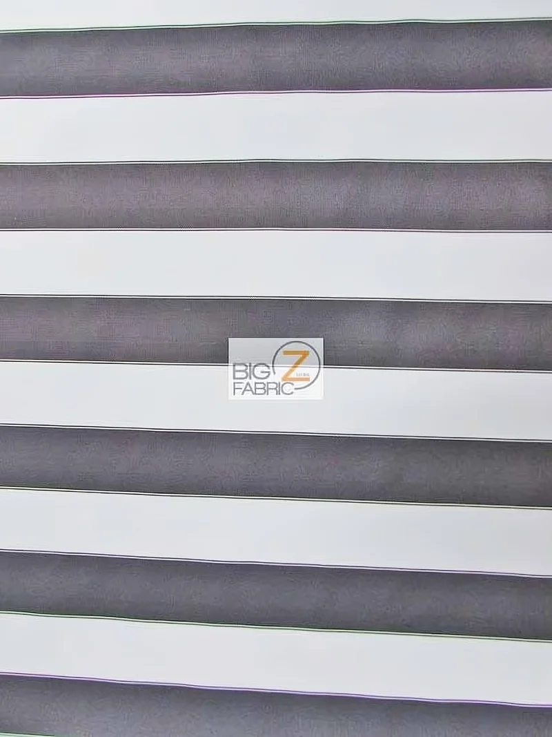 2 Tone Stripe Deck Canvas Outdoor Waterproof Fabric / Black/White / Sold By The Yard Closeout!!!