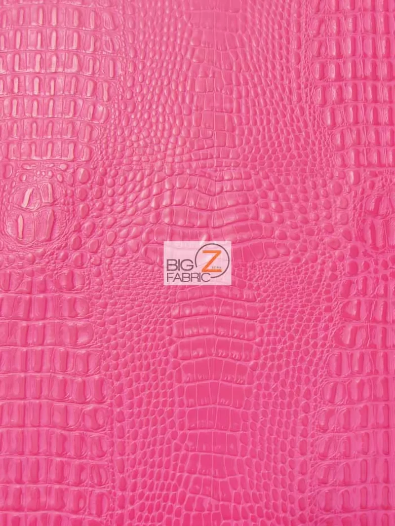 Kiss Fuchsia Crocodile Marine Vinyl Fabric / Sold By The Yard
